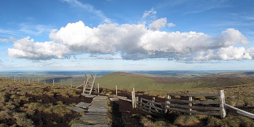 Looking east towards Langleeford from near the summit of the Cheviot.