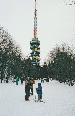 TV Mast and Ski Slope on Kékes, Hungary's highest mountain.