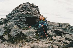 Stone shelter on the first summit of Caher. Coomloughra Horseshoe, Ireland. Stone shelter on the first summit of Caher. Coomloughra Horseshoe, Ireland.