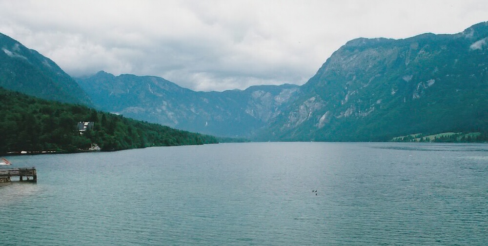 Looking out across Lake Bohinj from Ribcev Laz.